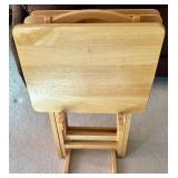 Wood Folding TV Tray Table Set