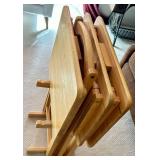Wood Folding TV Tray Table Set
