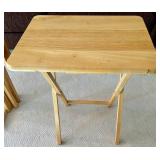 Wood Folding TV Tray Table Set