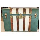 Vintage Painted Wooden Storage Trunk