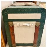 Vintage Painted Wooden Storage Trunk