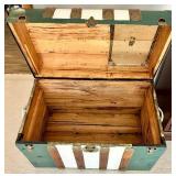 Vintage Painted Wooden Storage Trunk