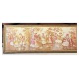 Large Vintage Framed Textile Wall Art
