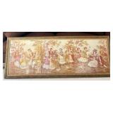 Large Vintage Framed Textile Wall Art