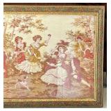 Large Vintage Framed Textile Wall Art