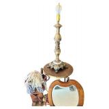 Decorative Lamp, Santa Figure & Mirror Mixed Lot