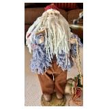 Decorative Lamp, Santa Figure & Mirror Mixed Lot