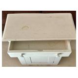 Vintage White Wood Storage Cabinet With Drawer and Door