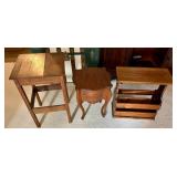 Vintage Wood Accent Tables Set of 3