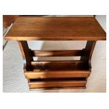 Vintage Wood Accent Tables Set of 3