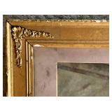 Vintage Framed Swan Print Ornate Gilt Frame