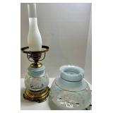 Vintage Floral Glass Hurricane Lamp