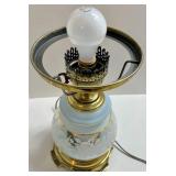 Vintage Floral Glass Hurricane Lamp