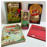 Johnny Gruelle Books, Disney Dumbo & Dashboard Hula Doll Mixed Lot