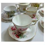 Assorted Vintage China Teacup & Saucer Group Mixed Lot