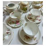 Assorted Vintage China Teacup & Saucer Group Mixed Lot