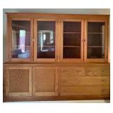 Large Oak Hutch / Buffet Cabinet