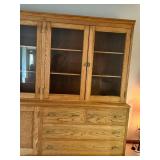 Large Oak Hutch / Buffet Cabinet