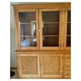 Large Oak Hutch / Buffet Cabinet