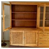 Large Oak Hutch / Buffet Cabinet