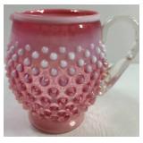Fenton Hobnail Pink Glass Pitcher