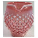 Fenton Hobnail Pink Glass Pitcher