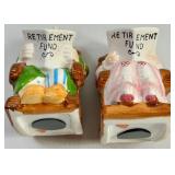 Lefton Retirement Fund Bank Figurine Pair (Lot of 2)