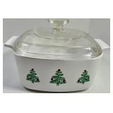 Corningware Christmas Tree Covered Casserole Dishes (Set of 2)