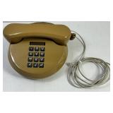 Vintage Beige Corded Push-Button Telephone - Untested As-Is