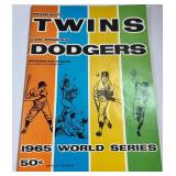 Minnesota Twins World Series Memorabilia Mixed Lot including 1965 Twins / Dodgers Program