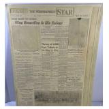 The Minneapolis Star Embossed Newspaper Front Page - Circa 1968