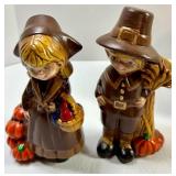 Harvest Decor Mixed Lot Basket, Scarecrow Pair, Vase, Wire Teapot & Soap Set