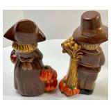 Harvest Decor Mixed Lot Basket, Scarecrow Pair, Vase, Wire Teapot & Soap Set