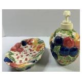 Harvest Decor Mixed Lot Basket, Scarecrow Pair, Vase, Wire Teapot & Soap Set