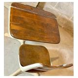 Vintage School Desk Chair With Attached Writing Table