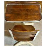 Vintage School Desk Chair With Attached Writing Table