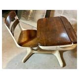 Vintage School Desk Chair With Attached Writing Table