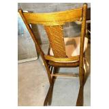 Vintage Wooden Rocking Chair With Cushion