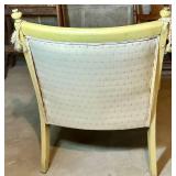 Vintage Cane Armchair With Upholstered Seat & Back