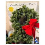 Mixed Holiday Decor Lot - Clear Lighted Canadian Wreath, Rope Lights & Mini Lights