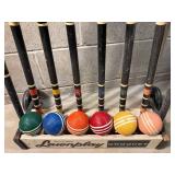 Vintage South Bend Lawnplay Croquet Set With Stand