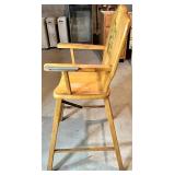 Vintage Wooden High Chair With Tray