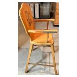 Vintage Wooden High Chair With Tray
