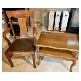 Vintage Wooden Armchair & Side Table Mixed Lot