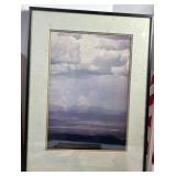 Mixed Lot: Framed Art Prints, Carved Wood Sculpture & American Flag