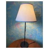 Round Wood Side Table With Lamp