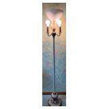 Decorative Floor Lamp With Glass Shade & Dual Bulbs