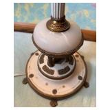 Decorative Floor Lamp With Glass Shade & Dual Bulbs