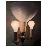 Decorative Floor Lamp With Glass Shade & Dual Bulbs