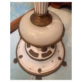 Decorative Floor Lamp With Glass Shade & Dual Bulbs